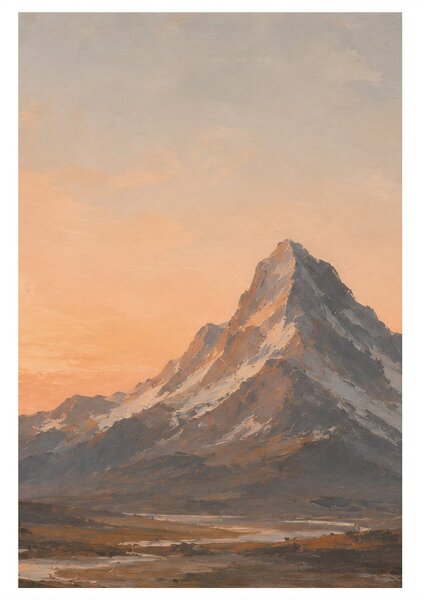 Quadro su tela – Montagna maestosa nella penombra
