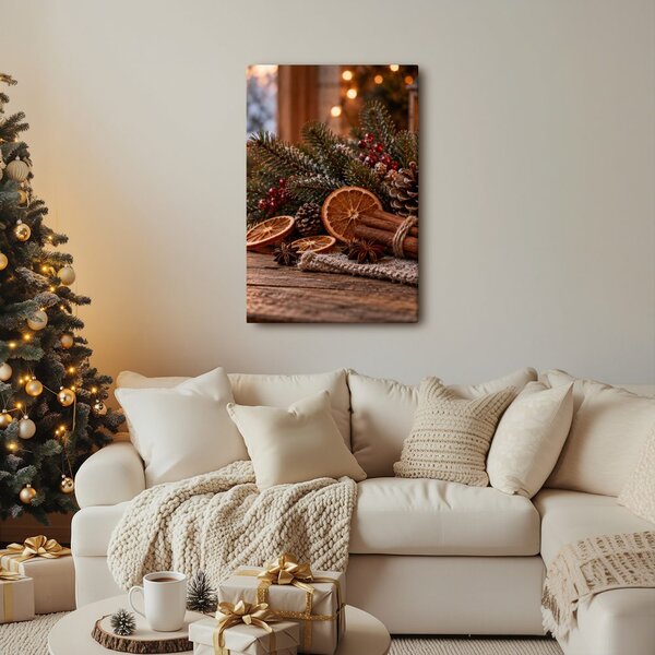 Quadro su tela – Composizione invernale con arance