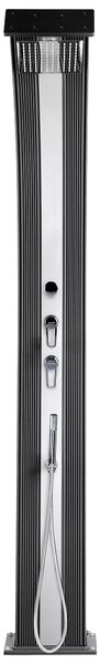 Doccia Solare Ibrida da Giardino 40L Miscelatore e Doccetta Lavapiedi Antracite/Inox