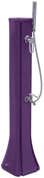 Mini Doccia Solare da Giardino 23L Miscelatore Lavapiedi e Doccetta viola