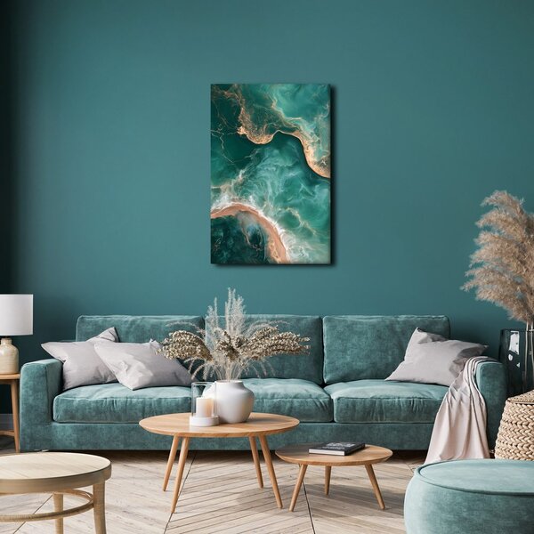 Quadro su tela – Laguna marina astratta effetto marmo