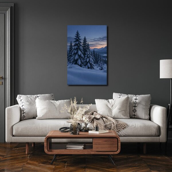 Quadro su tela – Abeti sognanti sul lago