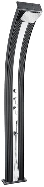 Doccia Solare Ibrida da Giardino 40L Miscelatore e Doccetta Lavapiedi Antracite/Inox