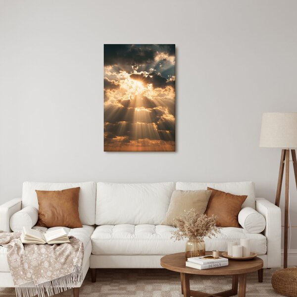 Quadro su tela – Luce celestiale tra le nuvole