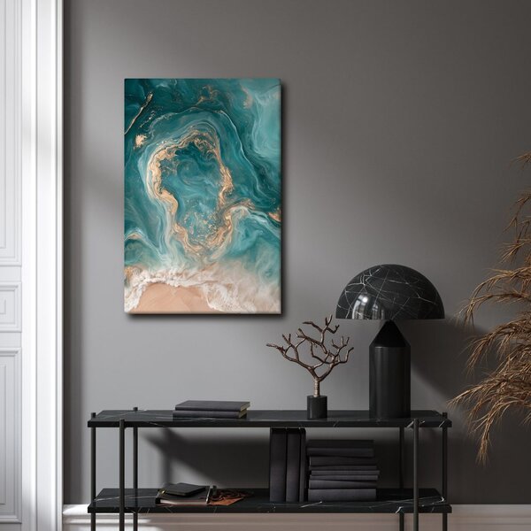 Quadro su tela – Oceano astratto nei toni sabbia