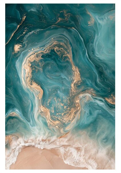 Quadro su tela – Oceano astratto nei toni sabbia
