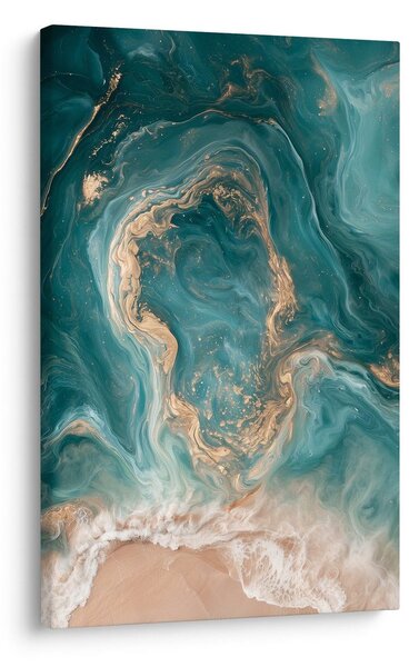 Quadro su tela – Oceano astratto nei toni sabbia