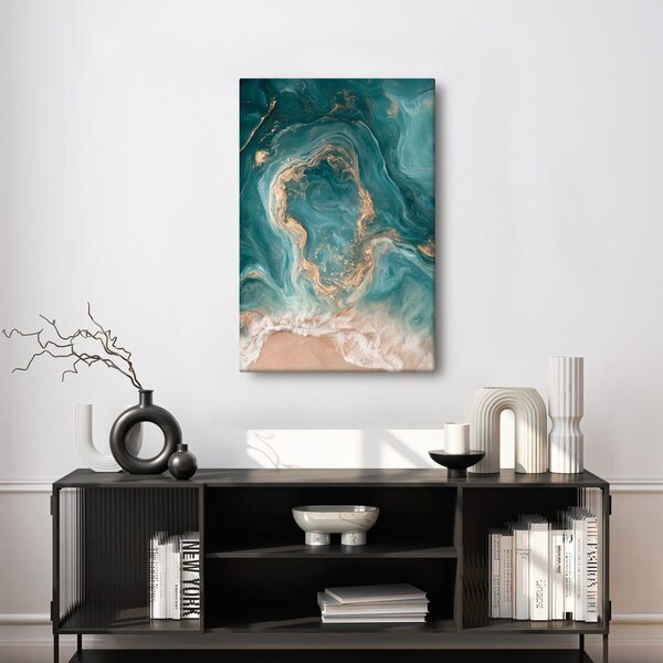 Quadro su tela – Oceano astratto nei toni sabbia