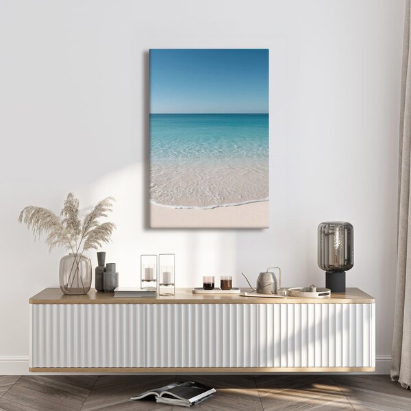 Quadro su tela – Onde delicate sulla riva chiara