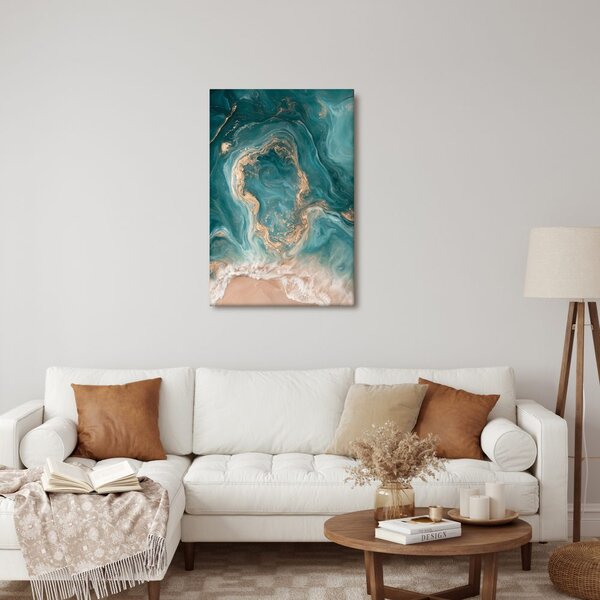 Quadro su tela – Oceano astratto nei toni sabbia