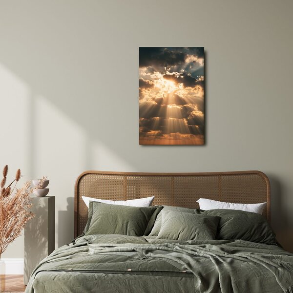 Quadro su tela – Luce celestiale tra le nuvole