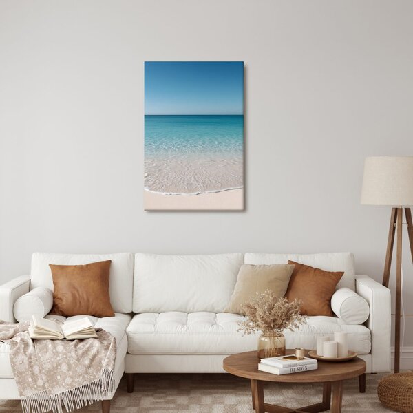 Quadro su tela – Onde delicate sulla riva chiara