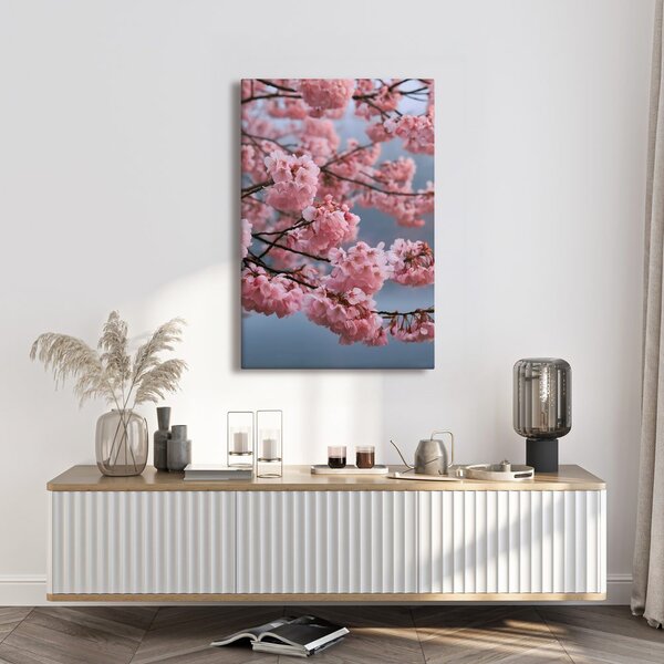 Quadro su tela – Rami delicati con fiori rosa