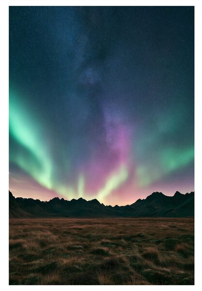 Quadro su tela – Cielo notturno con aurora