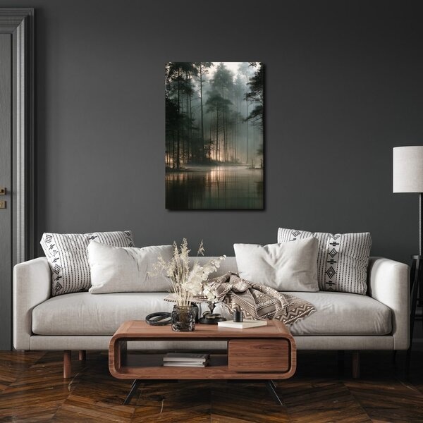 Quadro su tela – Silenziosa pineta nella foschia