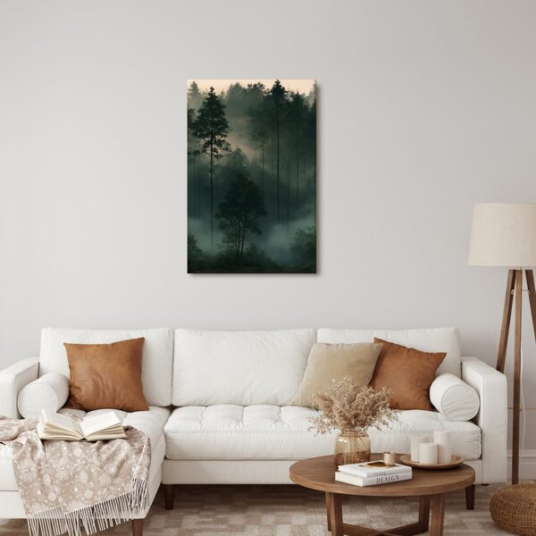 Quadro su tela – Foresta silenziosa nella foschia