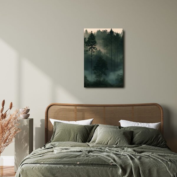 Quadro su tela – Foresta silenziosa nella foschia