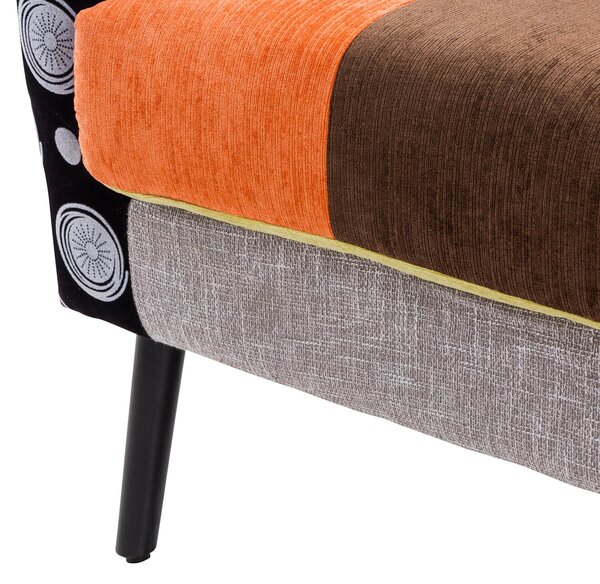 Divano 2 Posti 129x79x103 in Tessuto Patchwork Flavia Maxi Multicolore