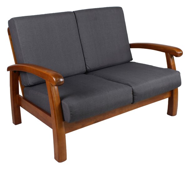 Divano Divanetto 2 Posti in Legno 120x85x83cm Vandi Grigio