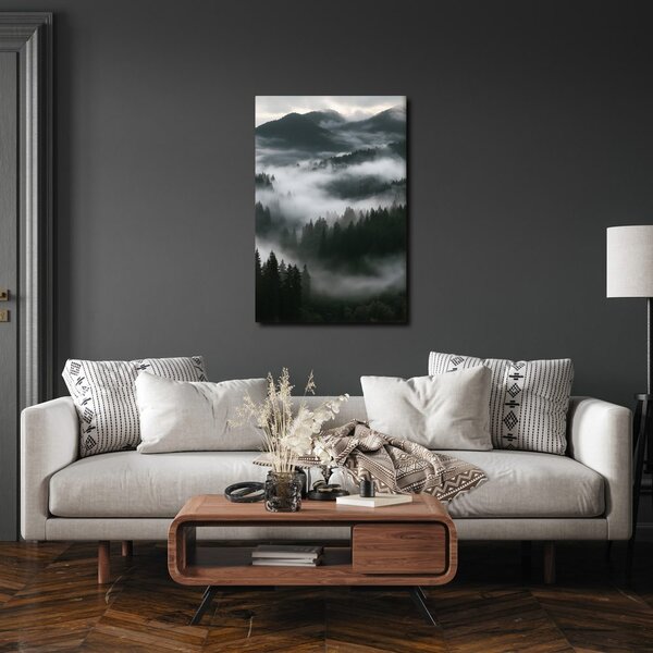 Quadro su tela – Nebbia silenziosa nella foresta montana