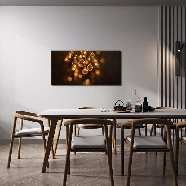 Quadro su tela – Sfere scintillanti nel bokeh caldo