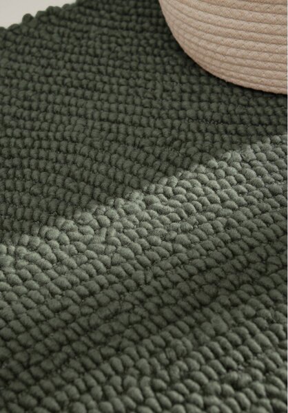 Tappeto rotondo verde scuro in lana tessuto a mano ø 150 cm Calmio – Hanse Home