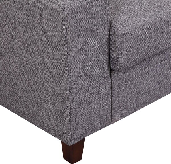 Divano a 2 Posti in Lino Grigio 146x78x84 cm