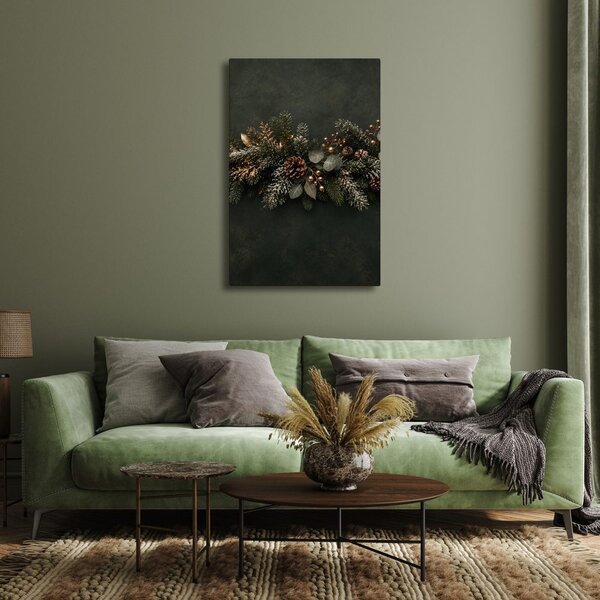 Quadro su tela – Rami festivi con bacche dorate