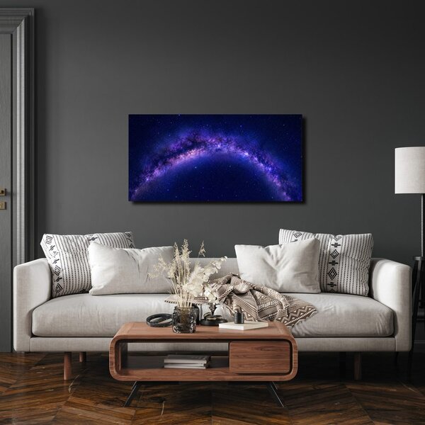 Quadro su tela – Bagliore cosmico nei toni blu e viola