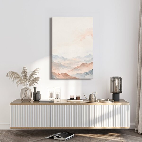 Quadro su tela – Vette pastello nella foschia