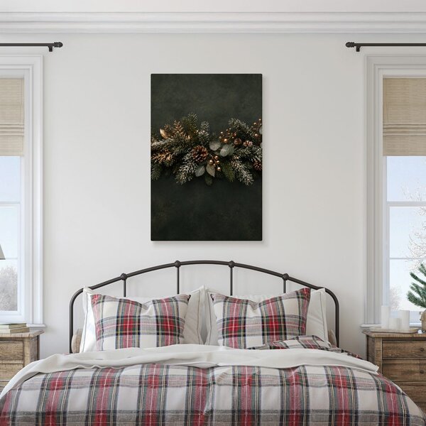 Quadro su tela – Rami festivi con bacche dorate