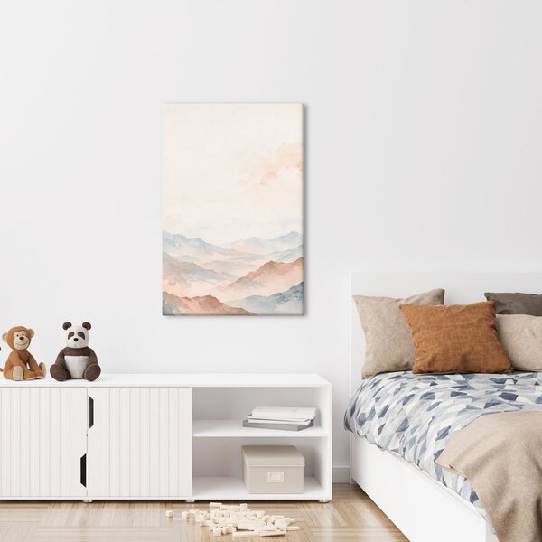 Quadro su tela – Vette pastello nella foschia
