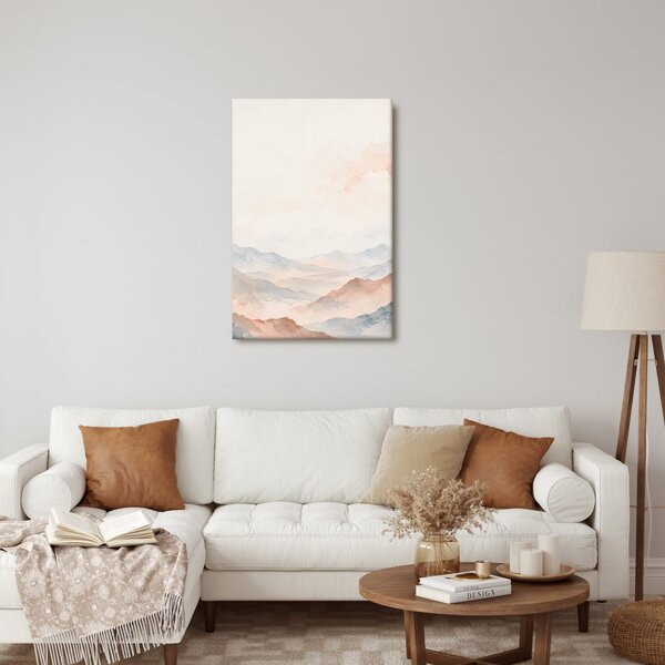 Quadro su tela – Vette pastello nella foschia