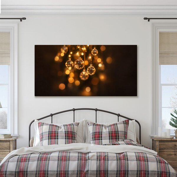 Quadro su tela – Sfere scintillanti nel bokeh caldo