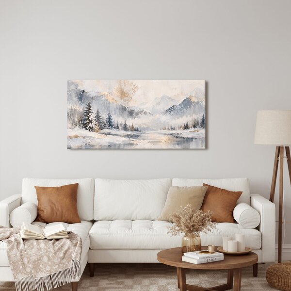 Quadro su tela – Cime innevate sopra acque tranquille