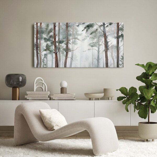 Quadro su tela – Foresta silenziosa nella foschia