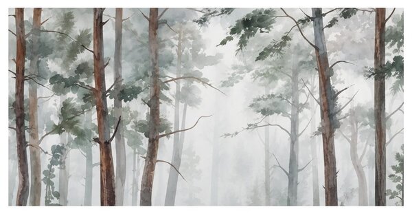 Quadro su tela – Foresta silenziosa nella foschia