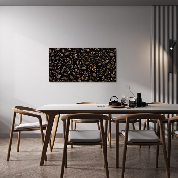 Quadro su tela – Motivo botanico su fondo scuro