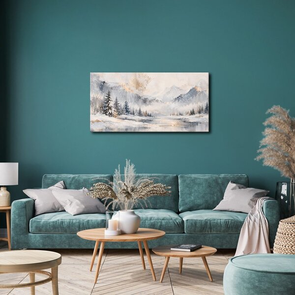 Quadro su tela – Cime innevate sopra acque tranquille