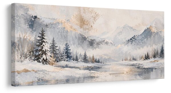 Quadro su tela – Cime innevate sopra acque tranquille