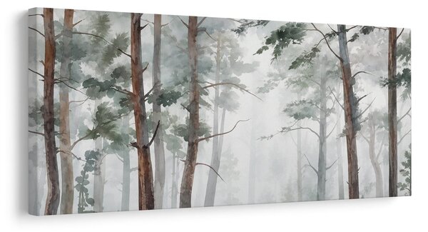 Quadro su tela – Foresta silenziosa nella foschia