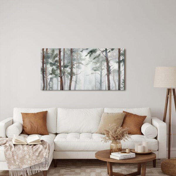 Quadro su tela – Foresta silenziosa nella foschia