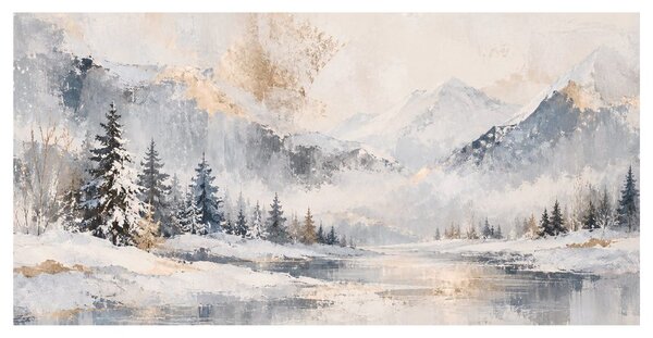 Quadro su tela – Cime innevate sopra acque tranquille