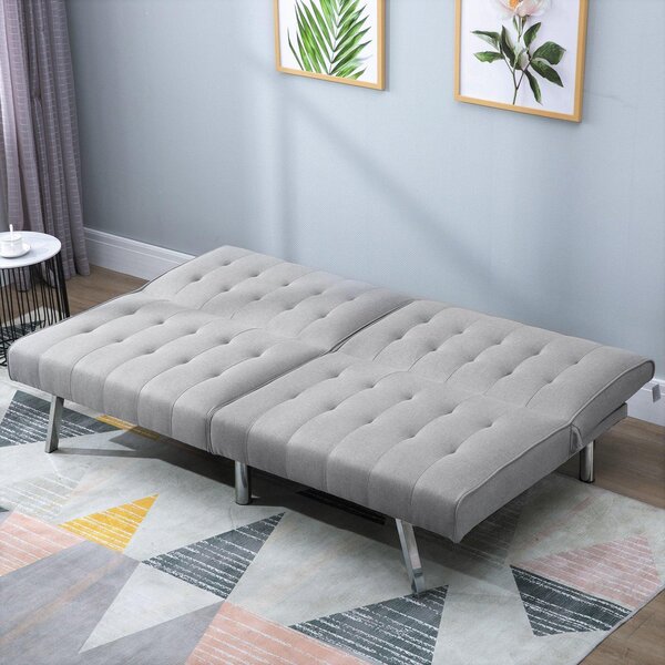 Divano Letto 2 Posti 98x181x79 cm in Tessuto Grigio