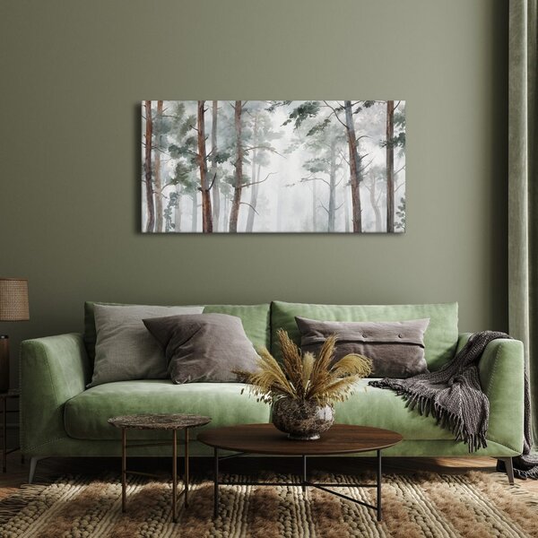 Quadro su tela – Foresta silenziosa nella foschia