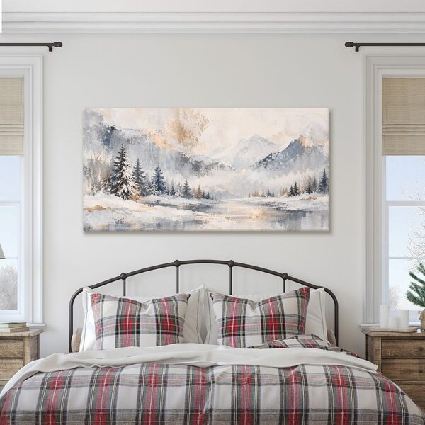 Quadro su tela – Cime innevate sopra acque tranquille