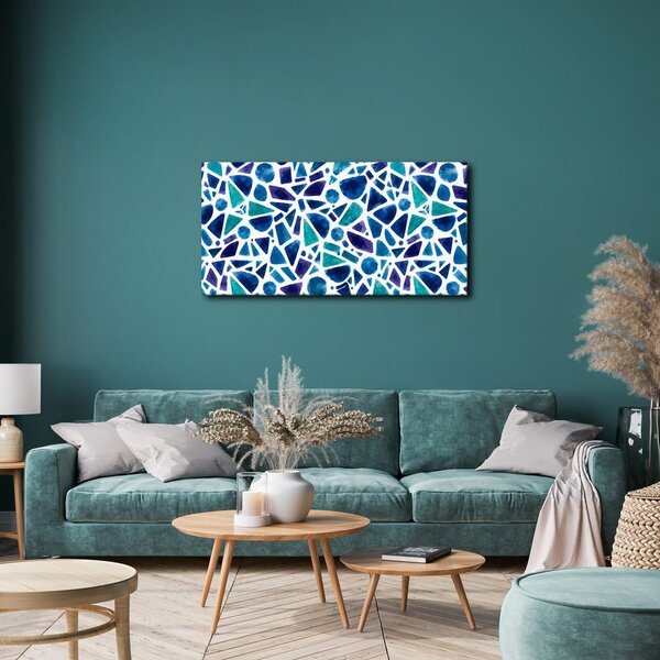 Quadro su tela – Composizione blu-viola di frammenti ad acquerello