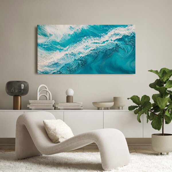 Quadro su tela – Risacca astratta turchese
