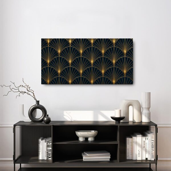 Quadro su tela – Ornamento lussuoso blu e oro