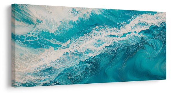 Quadro su tela – Risacca astratta turchese